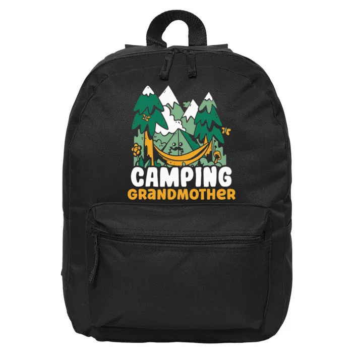 Camping Grandmother Campsite Camper Camp Hobby Grandma Nan 16 in Basic Backpack