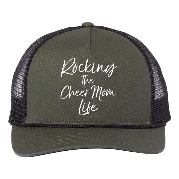 Cheerleading Gift Cheerleader Mom Rocking The Cheer Mom Life Gift Retro Rope Trucker Hat Cap