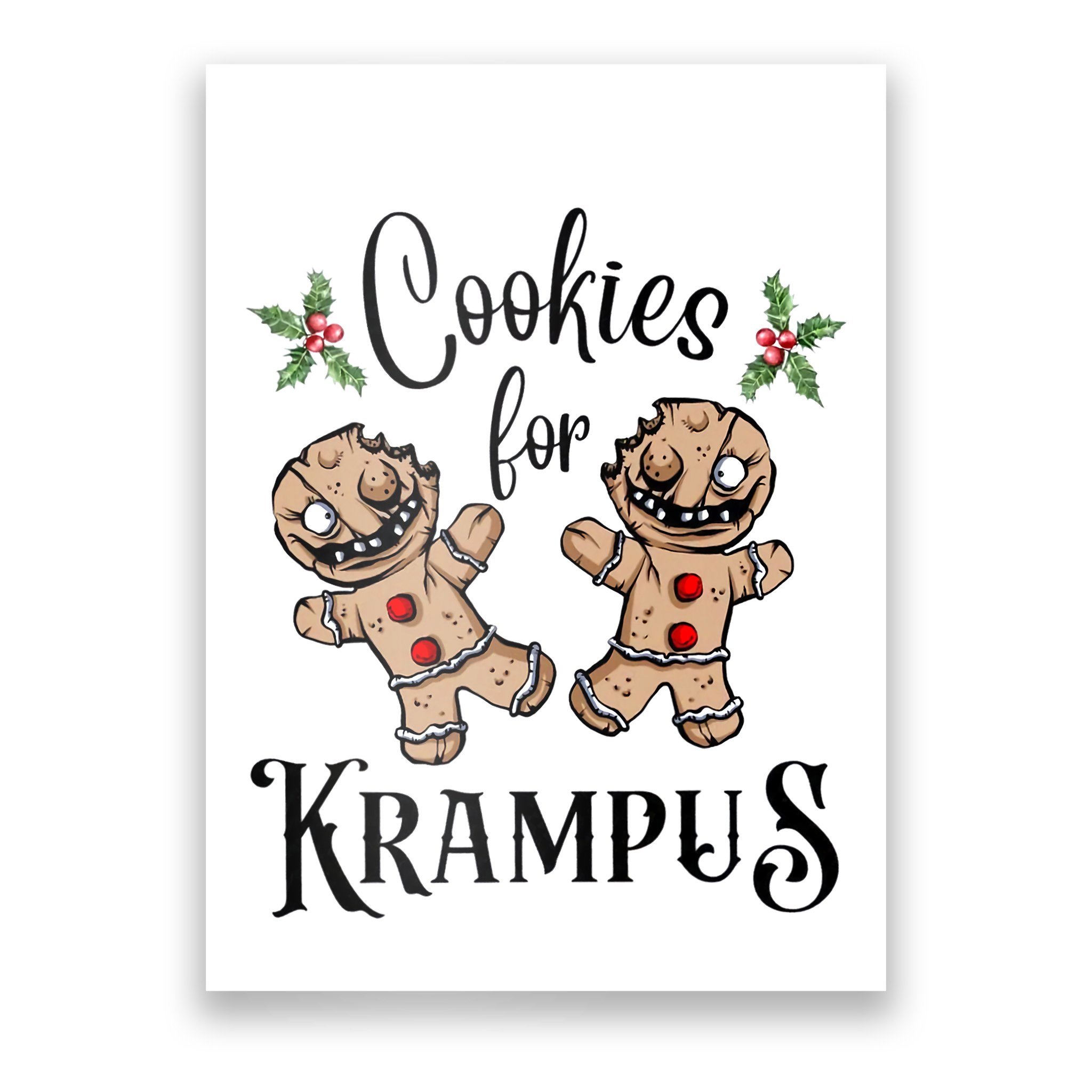 Creepy Gingerbread Cookies For Krampus Xmas Goth Holiday Poster