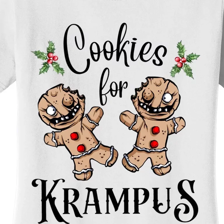 Creepy Gingerbread Cookies For Krampus Xmas Goth Holiday Women's T-Shirt