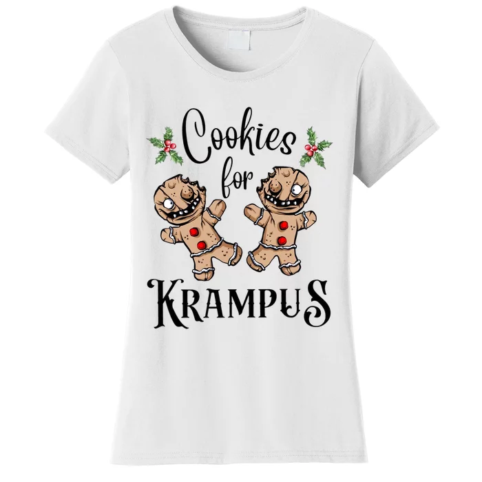 Creepy Gingerbread Cookies For Krampus Xmas Goth Holiday Women's T-Shirt