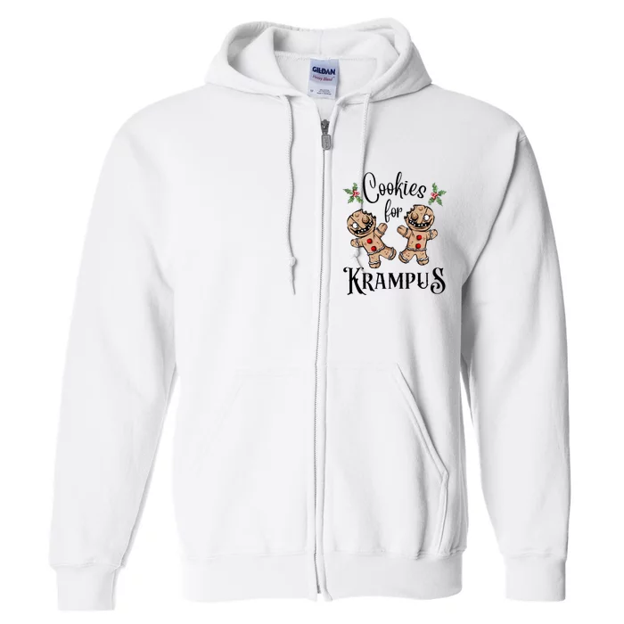 Creepy Gingerbread Cookies For Krampus Xmas Goth Holiday Full Zip Hoodie