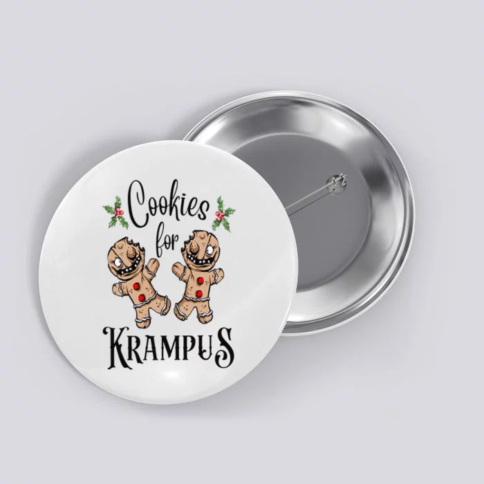 Creepy Gingerbread Cookies For Krampus Xmas Goth Holiday Button