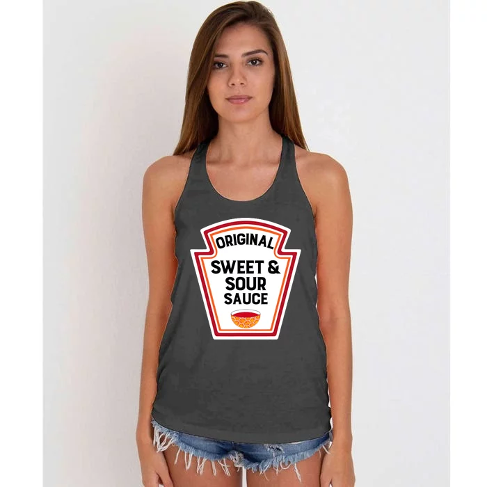 Cute Group Condiments Halloween Costume Sweet And Sour Sauce Women's Knotted Racerback Tank