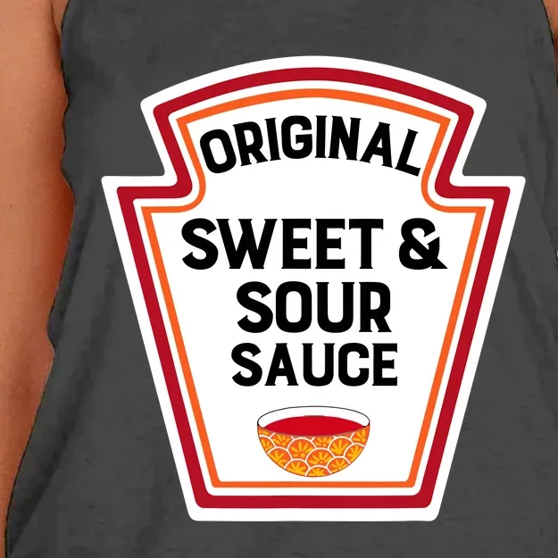 Cute Group Condiments Halloween Costume Sweet And Sour Sauce Women's Knotted Racerback Tank