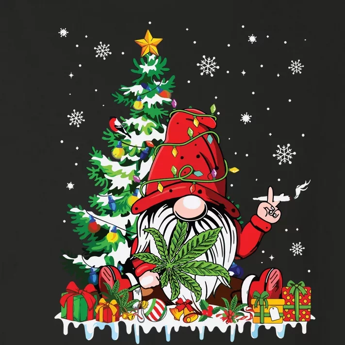 Cute Gnome Christmas Lights Funny Xmas Cannabis Marijuana Toddler Long Sleeve Shirt