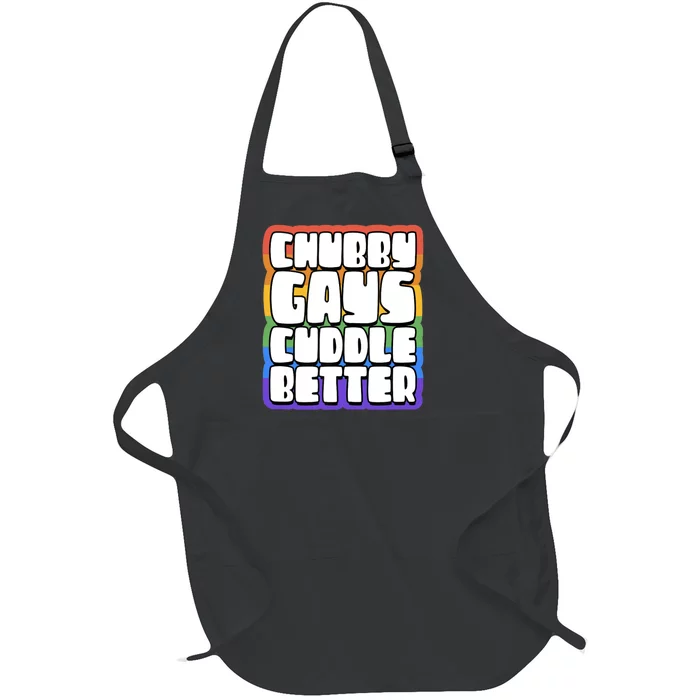 Chubby Gays Cuddle Better Funny Proud Gay Bear Husky Cute Full-Length Apron With Pocket