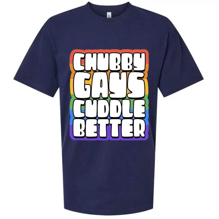 Chubby Gays Cuddle Better Funny Proud Gay Bear Husky Cute Sueded Cloud Jersey T-Shirt