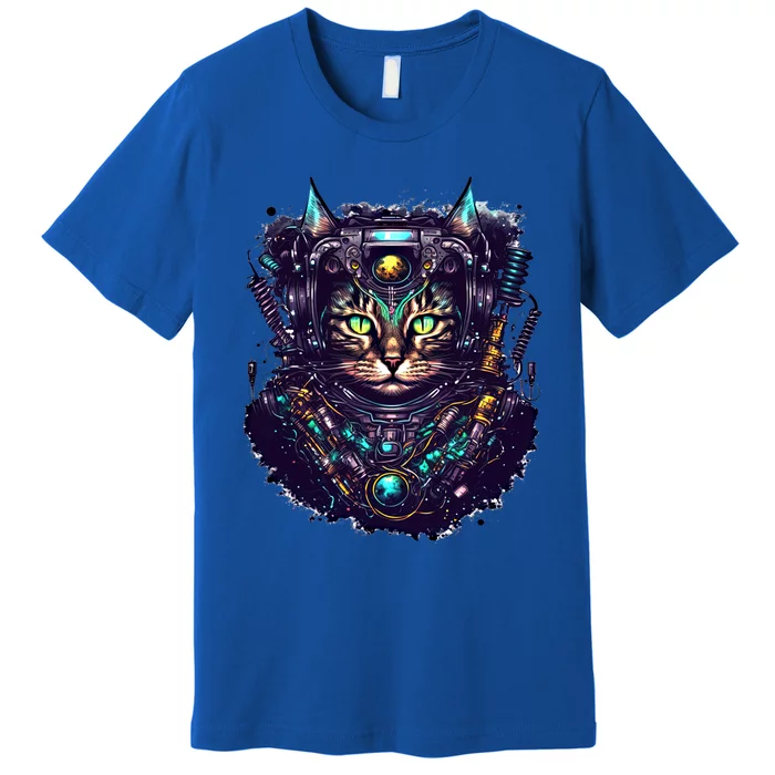 Colorful Graphic Cat Astronaut Space Funny Gift Premium T-Shirt