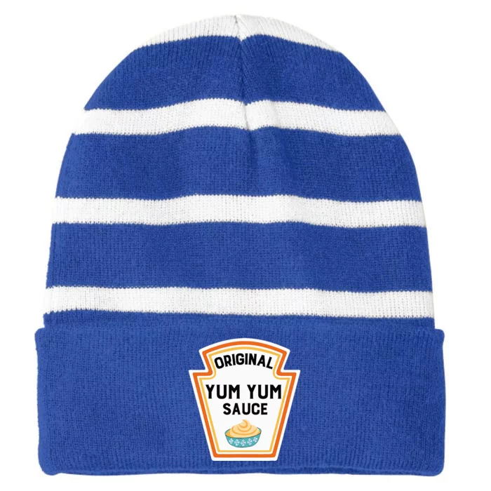 Cute Group Condiments Halloween Costume Family Yum Yum Sauce Striped Beanie with Solid Band