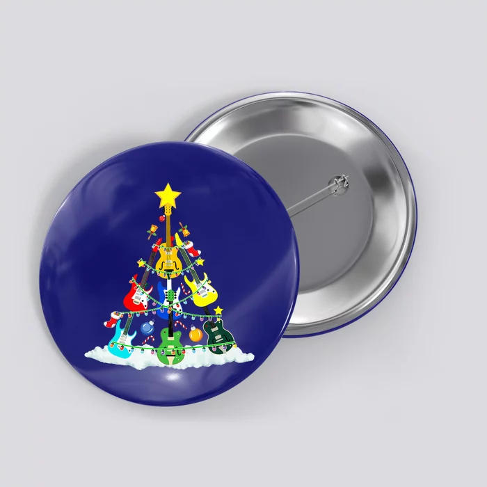 Cute Guitar Christmas Tree Music Stocking Stuffer Button