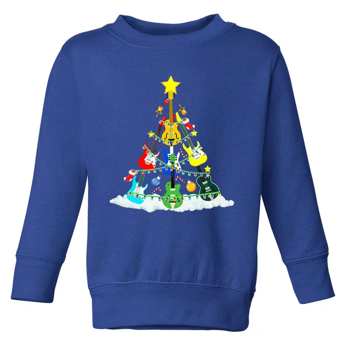 Cute Guitar Christmas Tree Music Stocking Stuffer Toddler Sweatshirt