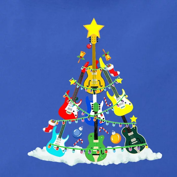 Cute Guitar Christmas Tree Music Stocking Stuffer Zip Tote Bag