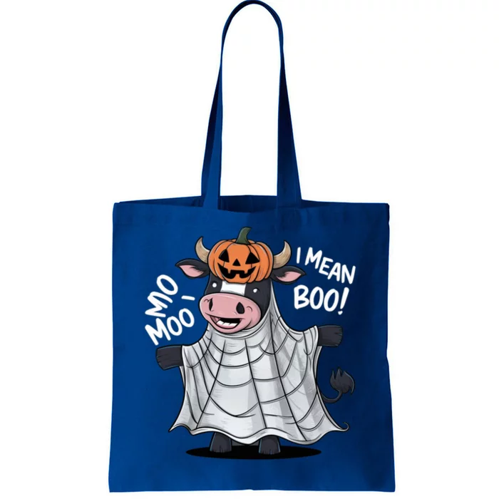 Cute Ghost Cow Moo I Mean Boo Halloween Funny Cow Lover Gift Tote Bag