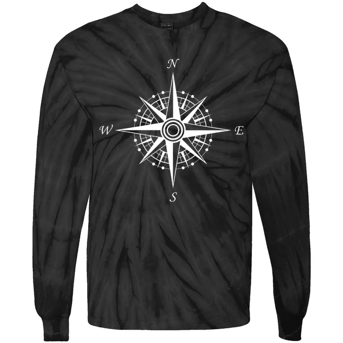 Compass Graphic Tie-Dye Long Sleeve Shirt