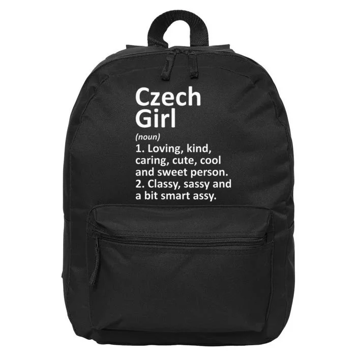 CZECH GIRL CZECH REPUBLIC Gift Funny Country Roots Descent 16 in Basic Backpack