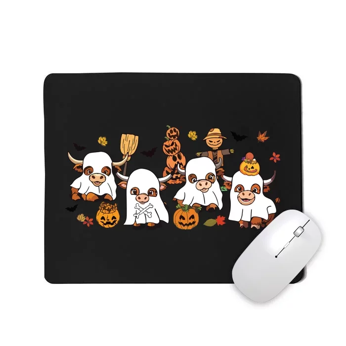 Cute Ghost Cow Halloween Funny Animal Party Funny Boo Cow Sweat Mousepad