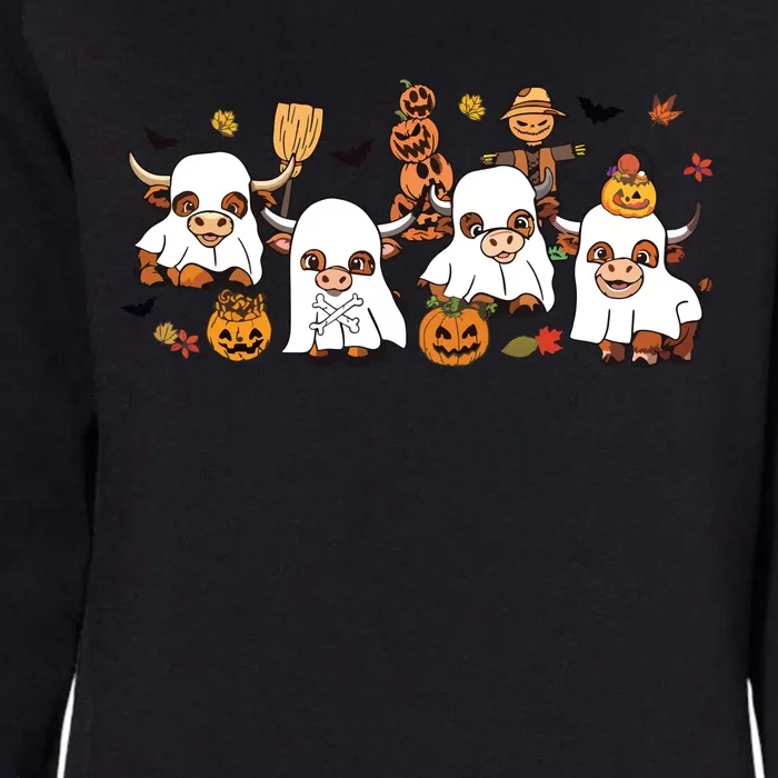 Cute Ghost Cow Halloween Funny Animal Party Funny Boo Cow Sweat Womens California Wash Sweatshirt