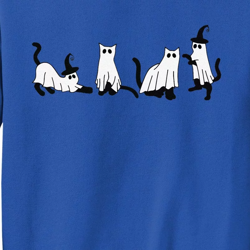 Cute Ghost Cats Funny Halloween Black Cats Sweatshirt