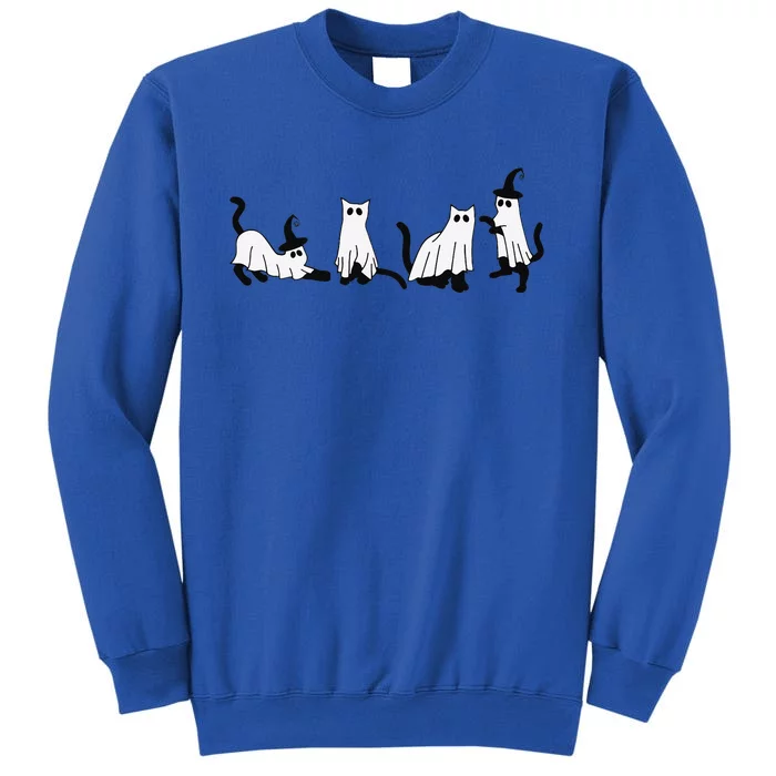 Cute Ghost Cats Funny Halloween Black Cats Sweatshirt