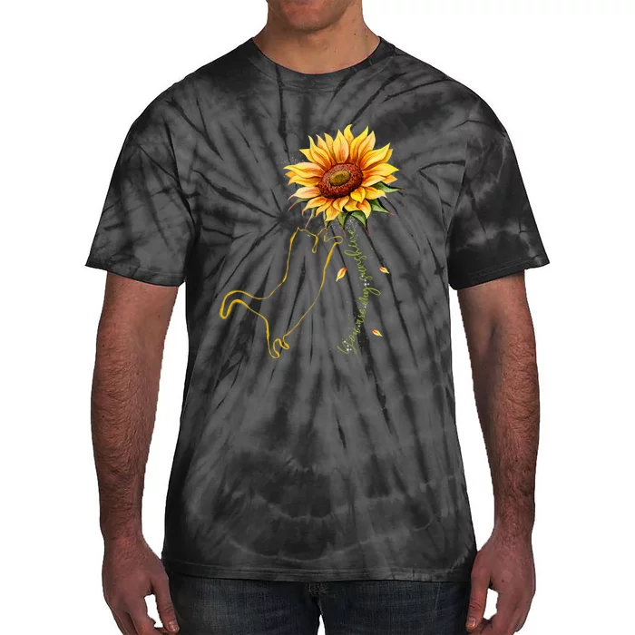 Cat Graphic Cat Sunflower Cat Sunshine Cat Lover Tie-Dye T-Shirt