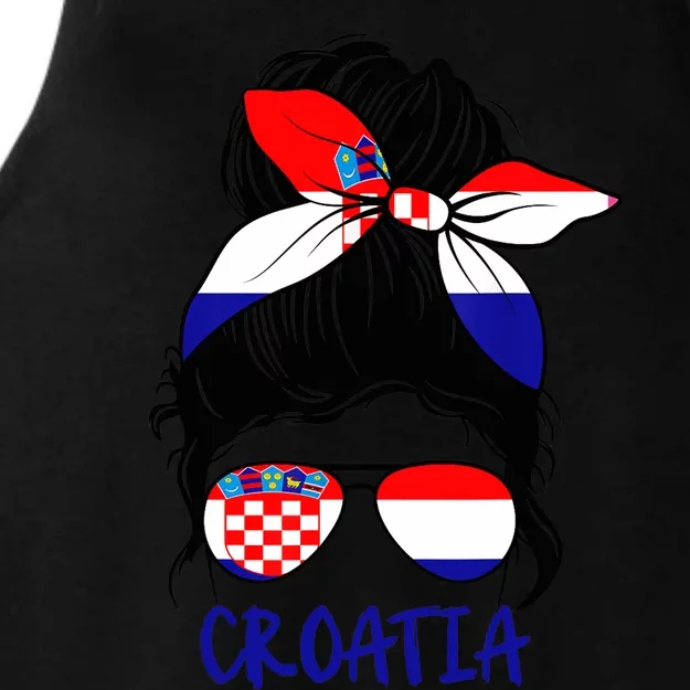 Croatian Girl Croatian Woman Proud Croatia Flag Hrvatska Ladies Tri-Blend Wicking Tank