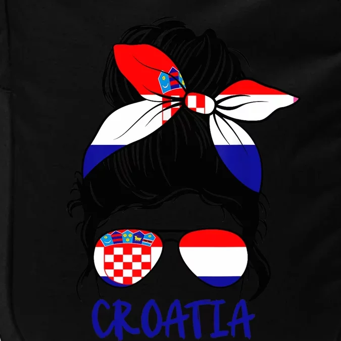 Croatian Girl Croatian Woman Proud Croatia Flag Hrvatska Impact Tech Backpack