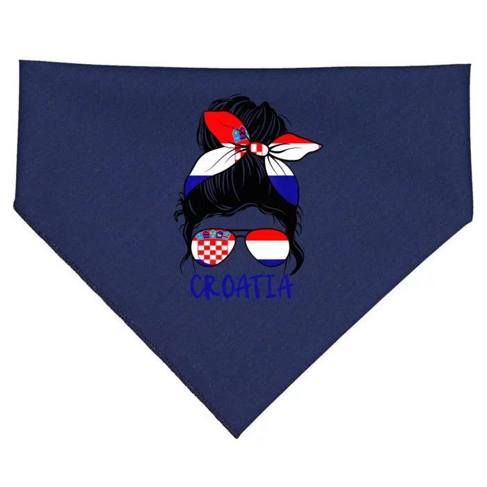 Croatian Girl Croatian Woman Proud Croatia Flag Hrvatska USA-Made Doggie Bandana