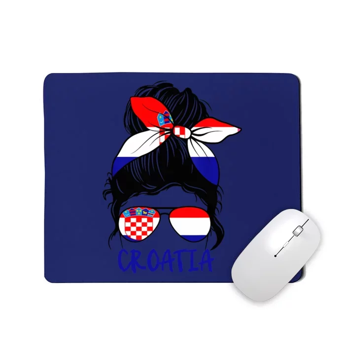 Croatian Girl Croatian Woman Proud Croatia Flag Hrvatska Mousepad