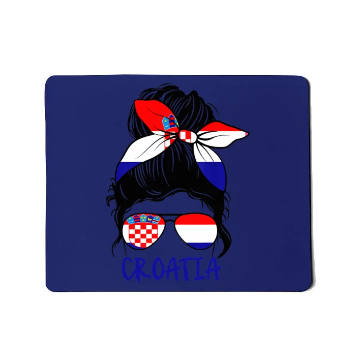 Croatian Girl Croatian Woman Proud Croatia Flag Hrvatska Mousepad