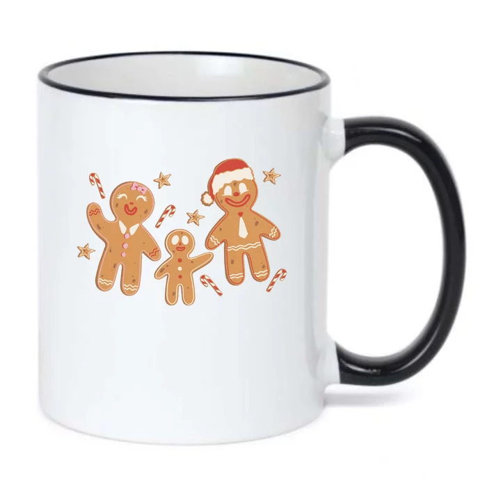 Christmas Gingerbread Cookie Family Cute Black Color Changing Mug