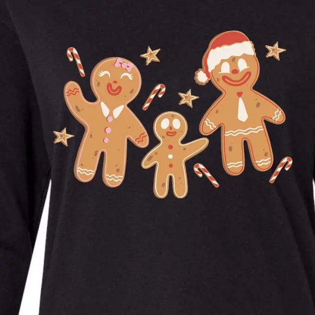 Christmas Gingerbread Cookie Family Cute Womens Cotton Relaxed Long Sleeve T-Shirt