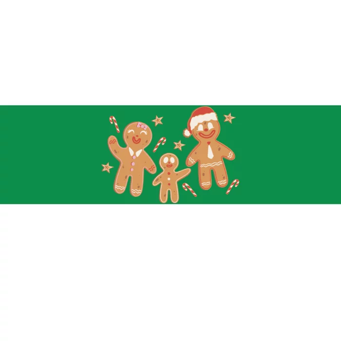 Christmas Gingerbread Cookie Family Cute Bumper Sticker