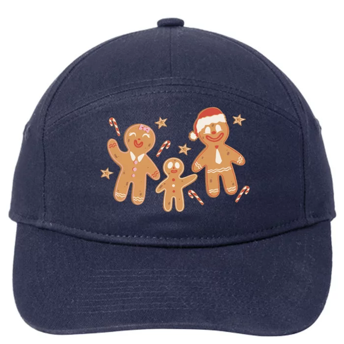 Christmas Gingerbread Cookie Family Cute 7-Panel Snapback Hat