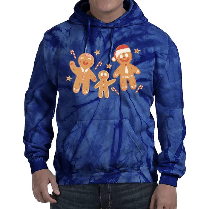 Christmas Gingerbread Cookie Family Cute Tie Dye Hoodie