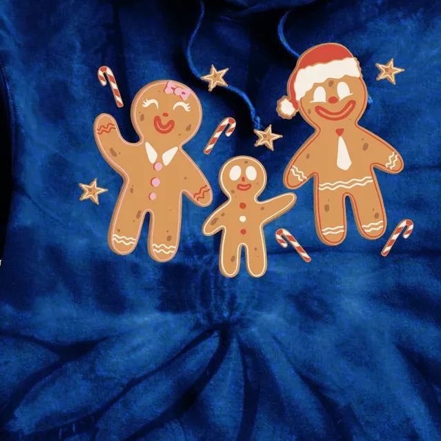 Christmas Gingerbread Cookie Family Cute Tie Dye Hoodie