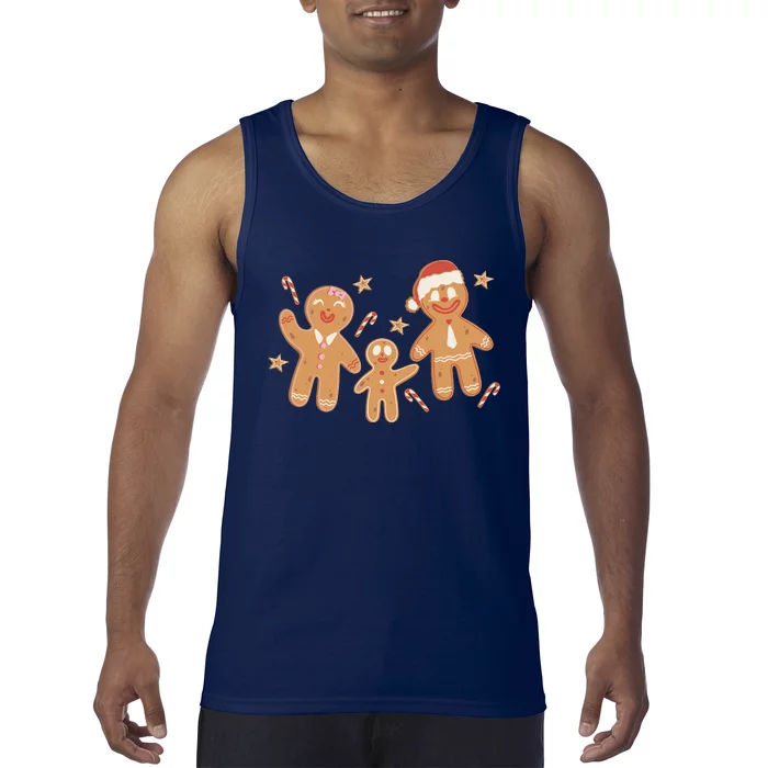 Christmas Gingerbread Cookie Family Cute Tank Top