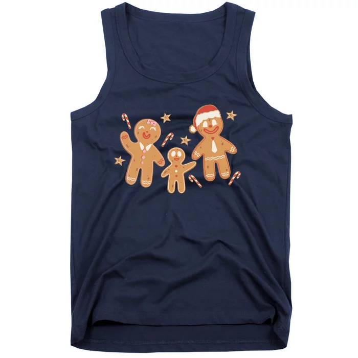 Christmas Gingerbread Cookie Family Cute Tank Top