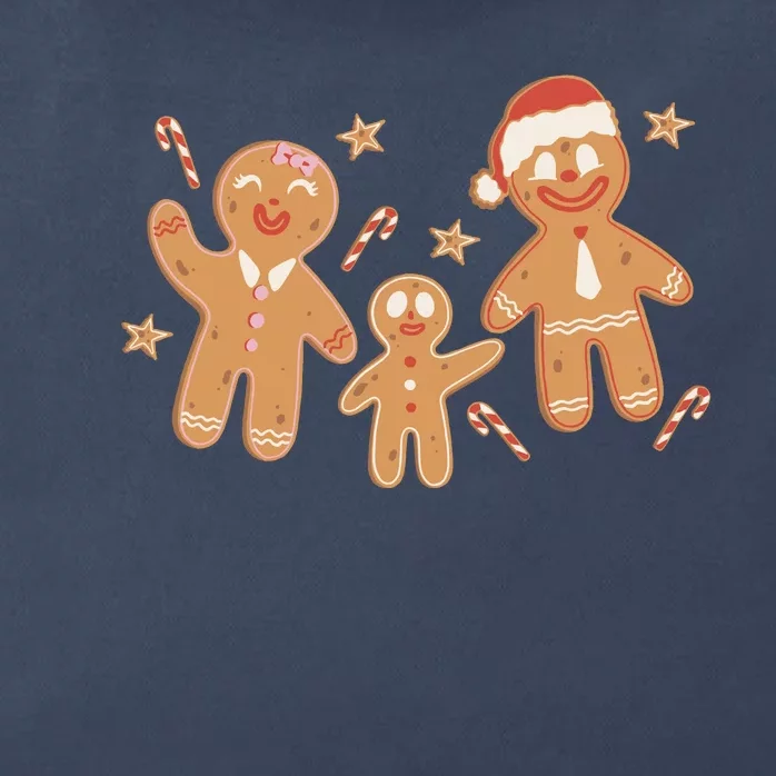 Christmas Gingerbread Cookie Family Cute Zip Tote Bag