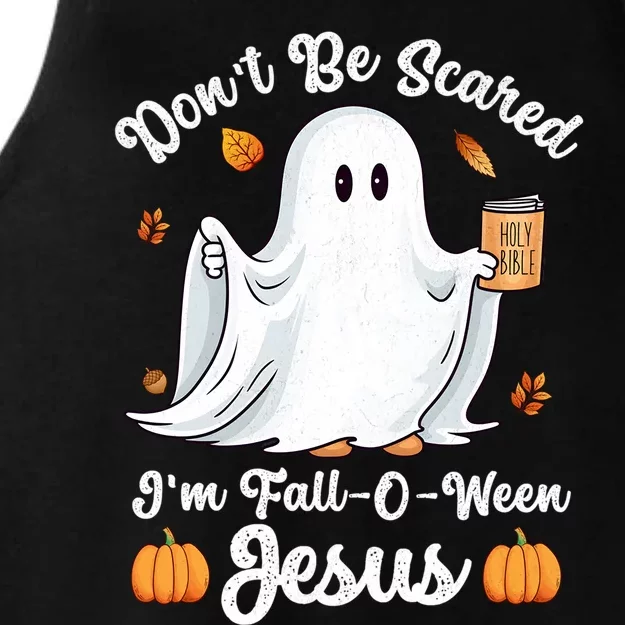 Cute Ghost Christian Halloween Falloween Jesus Pumpkin Gift Ladies Tri-Blend Wicking Tank