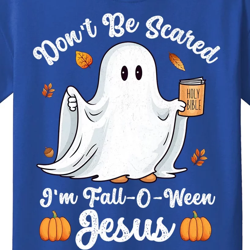 Cute Ghost Christian Halloween Falloween Jesus Pumpkin Gift Kids T-Shirt