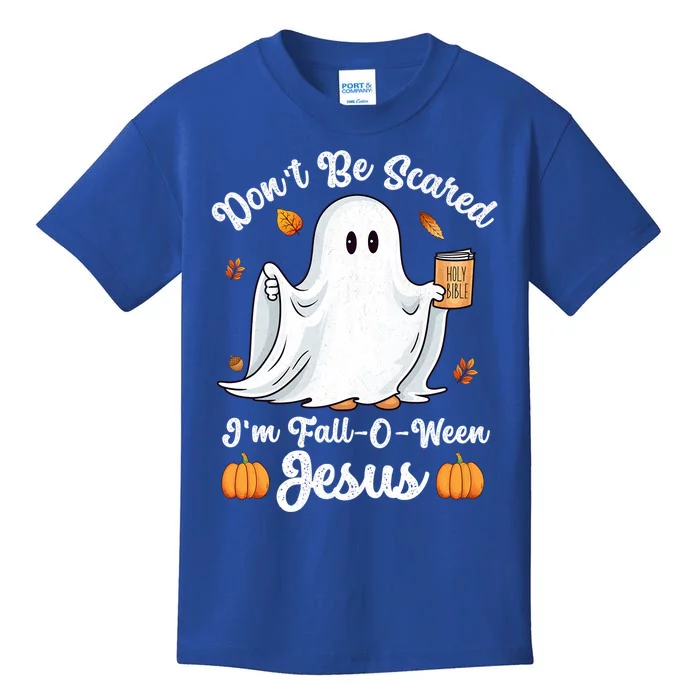 Cute Ghost Christian Halloween Falloween Jesus Pumpkin Gift Kids T-Shirt