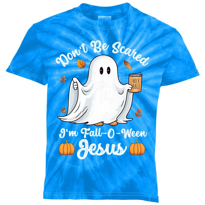 Cute Ghost Christian Halloween Falloween Jesus Pumpkin Gift Kids Tie-Dye T-Shirt