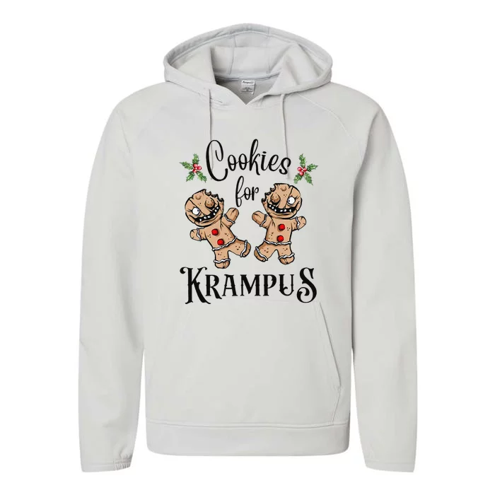 Creepy Gingerbread Cookies For Krampus Xmas Goth Holiday Performance Fleece Hoodie