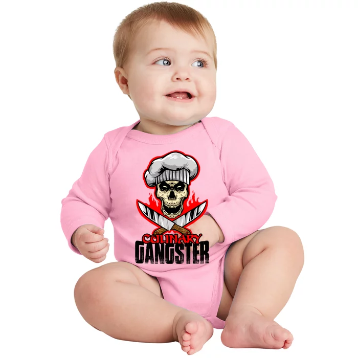 Culinary Gangster Cooking Culinary Art Cook Chef Cute Gift Baby Long Sleeve Bodysuit