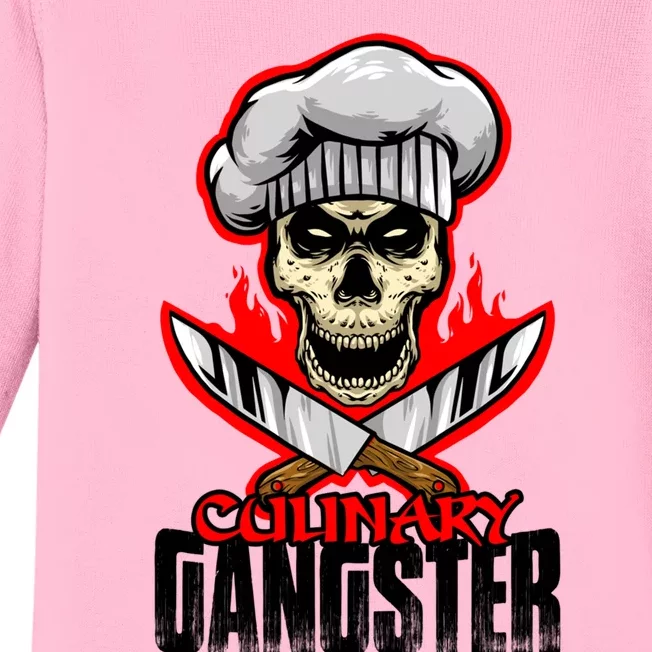 Culinary Gangster Cooking Culinary Art Cook Chef Cute Gift Baby Long Sleeve Bodysuit