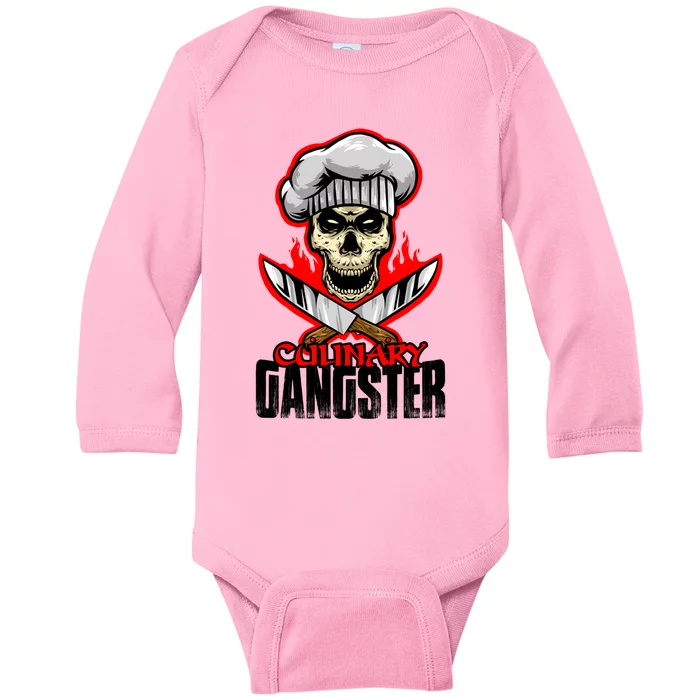 Culinary Gangster Cooking Culinary Art Cook Chef Cute Gift Baby Long Sleeve Bodysuit