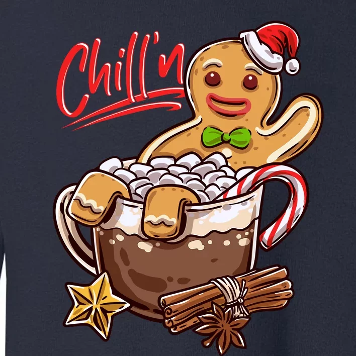 ChillN Gingerbread Cookie In Hot Cocoa Christmas Funny Toddler Sweatshirt