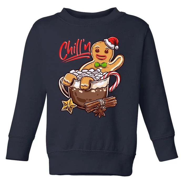 ChillN Gingerbread Cookie In Hot Cocoa Christmas Funny Toddler Sweatshirt