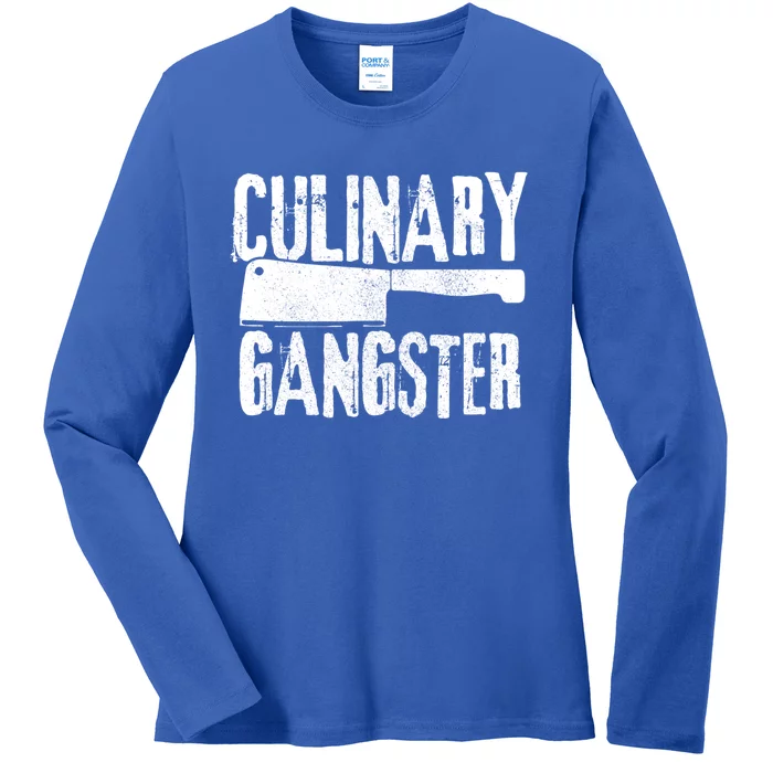 Culinary Gangster Chef Cook Funny Cooking Chef Gift Ladies Long Sleeve Shirt